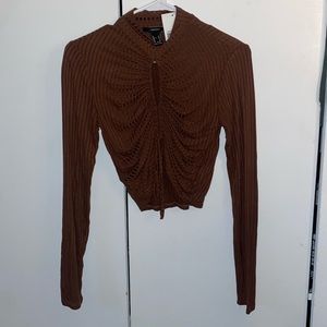 NWT Forever 21 Ruched Drawstring Crop Top